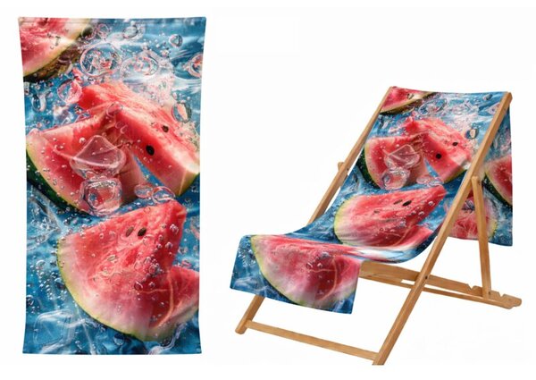 Ręcznik Plażowy Kąpielowy Szybkoschnący Na Basen 70x140cm Mikrofibra Arbuz