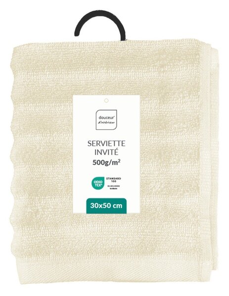 Kremowy bawełniany ręcznik frotte 30x50 cm Maya – douceur d'intérieur