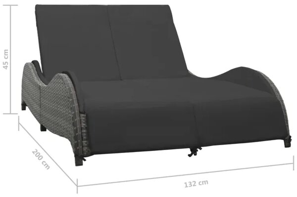 Podwójna leżanka ogrodowa z technorattanu E8-L58
