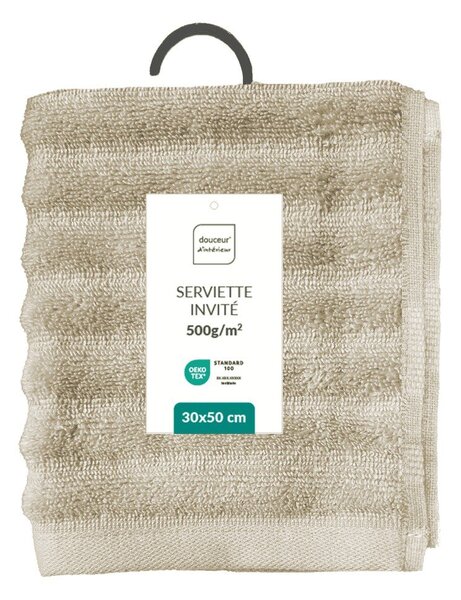 Beżowy bawełniany ręcznik frotte 30x50 cm Maya – douceur d'intérieur