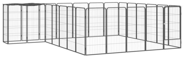 Kojec dla psa, 26 paneli, czarny, 50x100 cm, stal