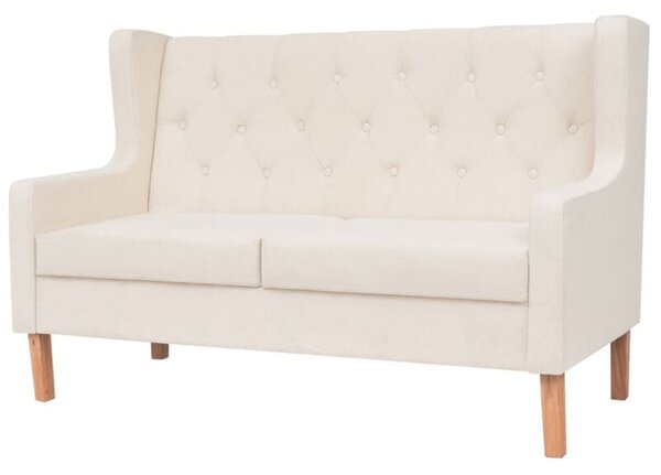 Sofa 2-osobowa, materiaÅowa, kremowa