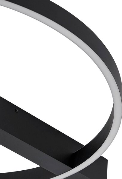 Lampa sufitowa LED Isalin Lucande, możliwość ściemniania, czarny, salon / jadalnia, aluminium, nowoczesny