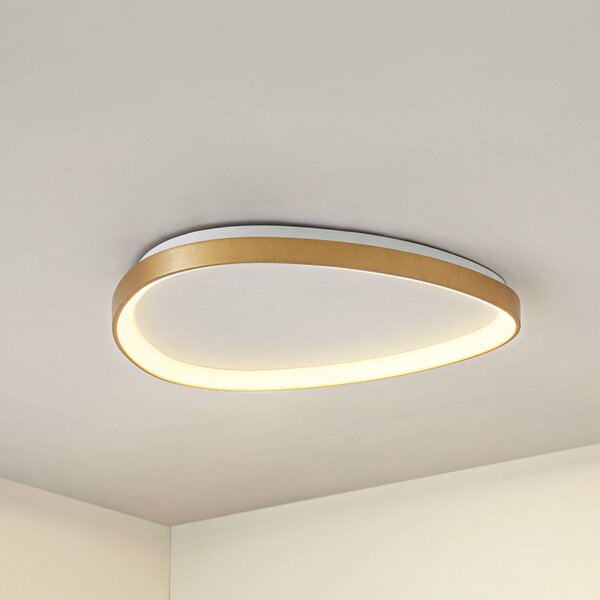 Lampa sufitowa LED Asken Lucande, możliwość ściemniania, mosiężny / złoty, salon / jadalnia, aluminium, nowoczesny
