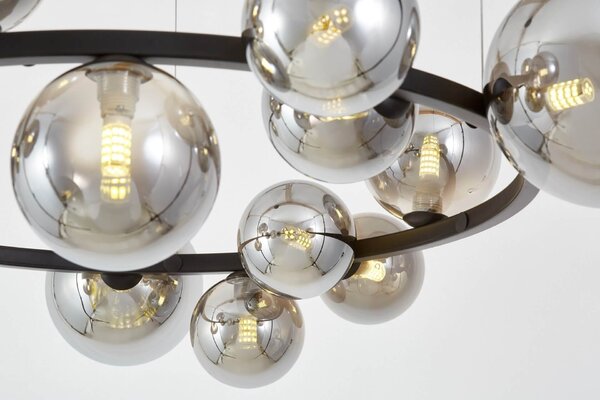 NOWOCZESNA LAMPA WISZĄCA CZARNO-DYMIONY MERIDO W15