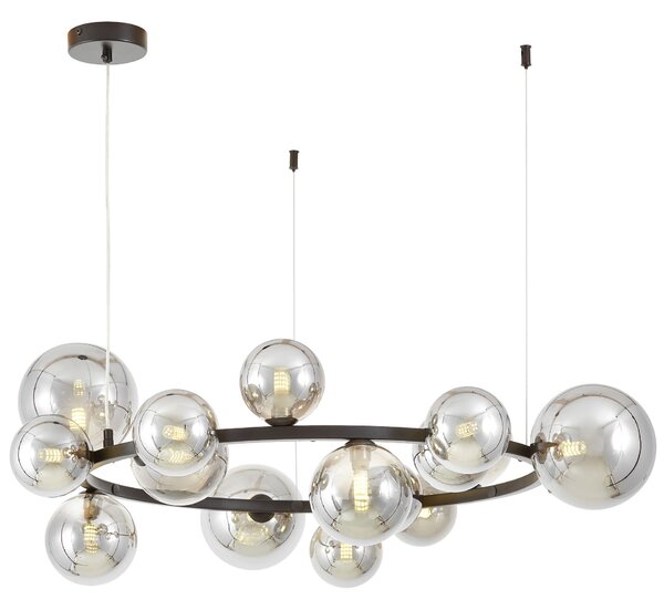 NOWOCZESNA LAMPA WISZĄCA CZARNO-DYMIONY MERIDO W15