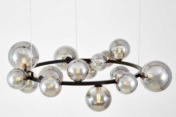 NOWOCZESNA LAMPA WISZĄCA CZARNO-DYMIONY MERIDO W15
