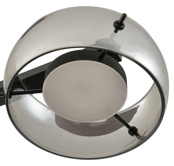 Lampa wisząca szklana Martis Lucande, możliwość ściemniania, czarny, salon / jadalnia, szkło, nowoczesny