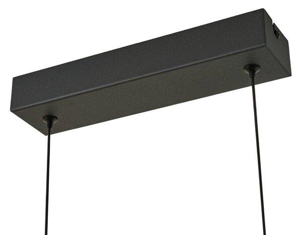 Lampa wisząca szklana Martis Lucande, możliwość ściemniania, czarny, salon / jadalnia, szkło, nowoczesny