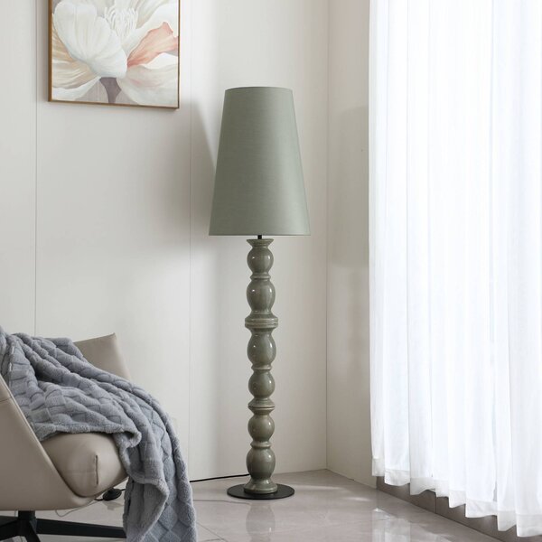 Lampa stojąca Lyndorin Lucande, zielony, salon / jadalnia, ceramika, design