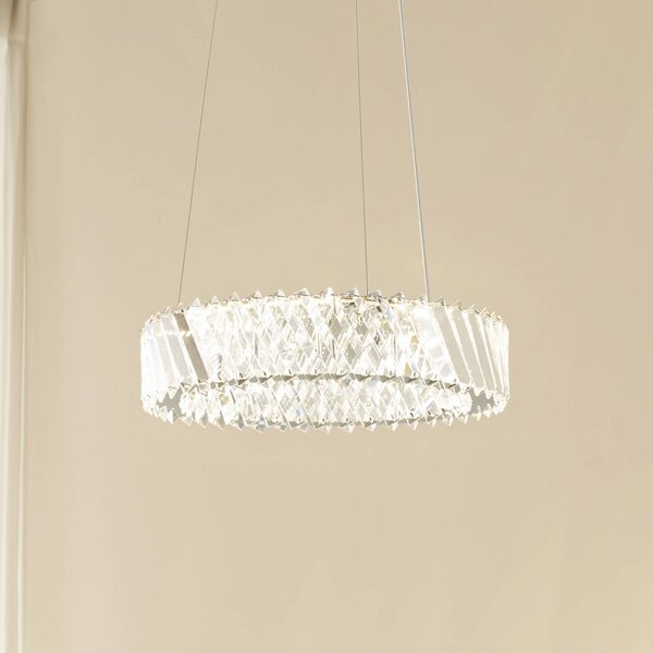 Lampa wisząca Glacis Lucande, przezroczysty / transparentny, salon / jadalnia, szkło, design