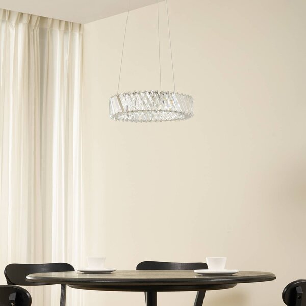 Lampa wisząca Glacis Lucande, przezroczysty / transparentny, salon / jadalnia, szkło, design