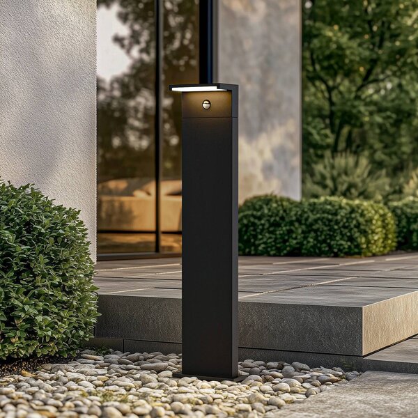 Arcchio słupek oświetleniowy LED Iberion, 90 cm, antracyt, czujnik Iberion, czarny, aluminium, nowoczesny