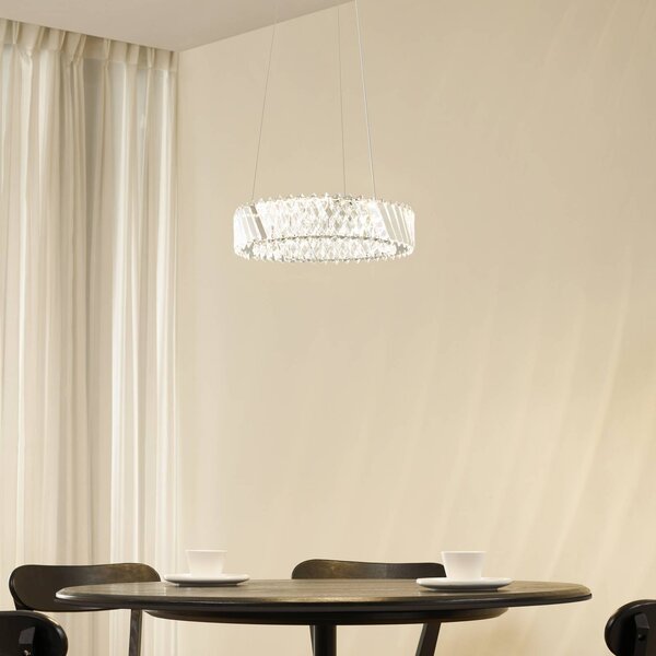 Lampa wisząca Glacis Lucande, przezroczysty / transparentny, salon / jadalnia, szkło, design
