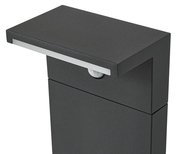 Arcchio słupek oświetleniowy LED Iberion, 90 cm, antracyt, czujnik Iberion, czarny, aluminium, nowoczesny