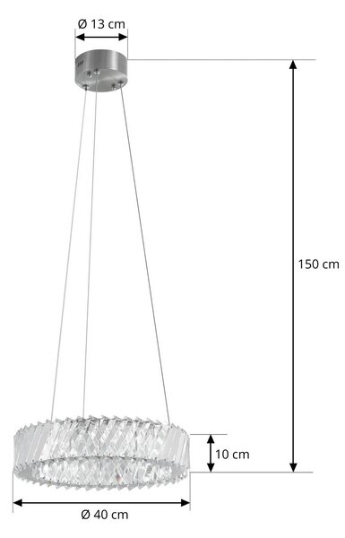Lampa wisząca Glacis Lucande, przezroczysty / transparentny, salon / jadalnia, szkło, design