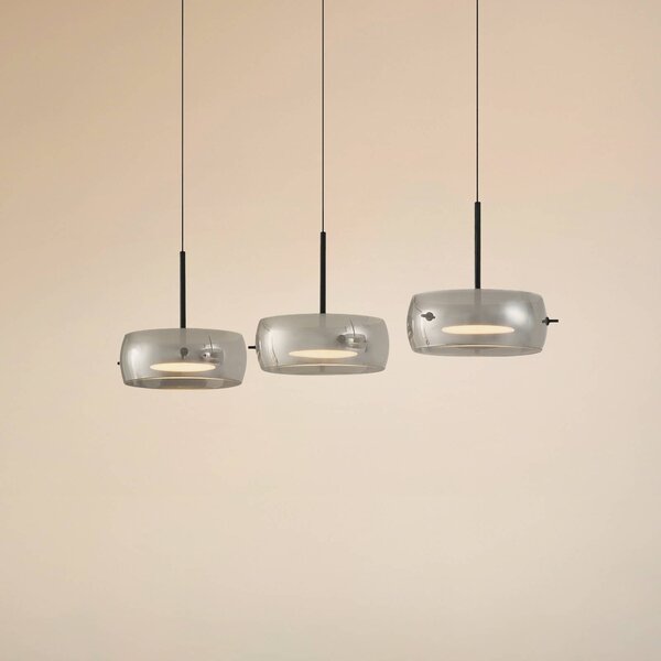 Lampa wisząca Martis Lucande, możliwość ściemniania, czarny, salon / jadalnia, szkło, nowoczesny