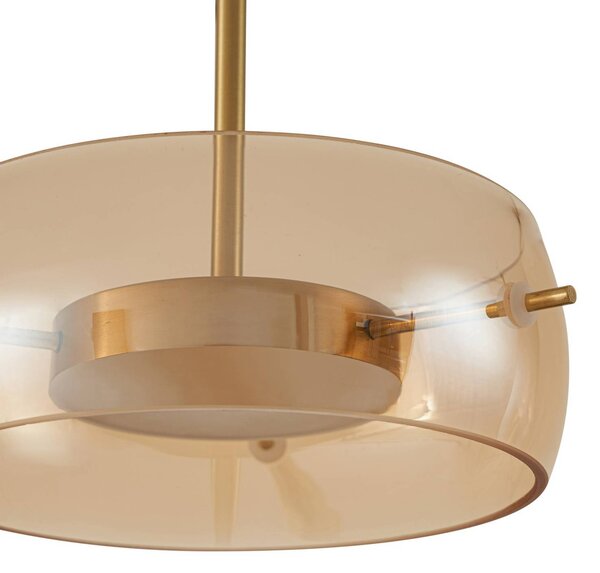 Lampa wisząca Martis Lucande, możliwość ściemniania, kremowy / amber, salon / jadalnia, szkło, nowoczesny