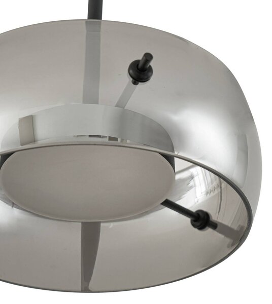 Lampa wisząca Martis Lucande, możliwość ściemniania, czarny, salon / jadalnia, szkło, nowoczesny