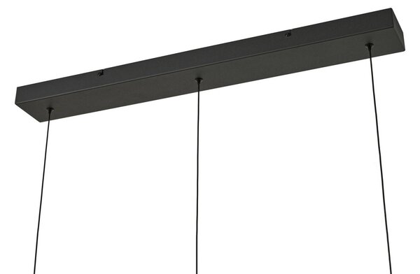 Lampa wisząca Martis Lucande, możliwość ściemniania, czarny, salon / jadalnia, szkło, nowoczesny