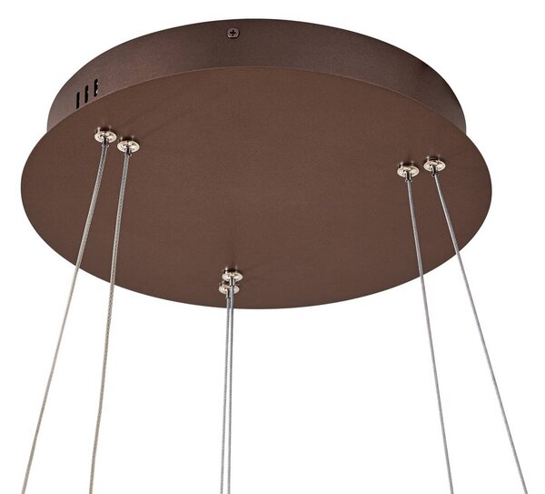 Lampa wisząca Yonam Lucande, możliwość ściemniania, brązowy / rdzawy, salon / jadalnia, metal, nowoczesny
