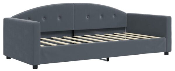 Sofa z funkcją spania, ciemnoszara, 90x190 cm, aksamit