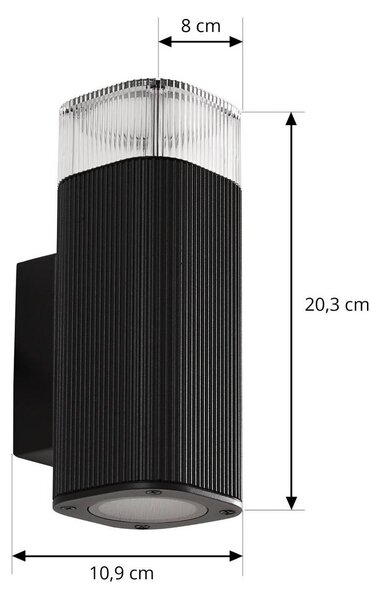 Kinkiet zewnętrzny Halvar Lindby, możliwość ściemniania, czarny, metal, nowoczesny