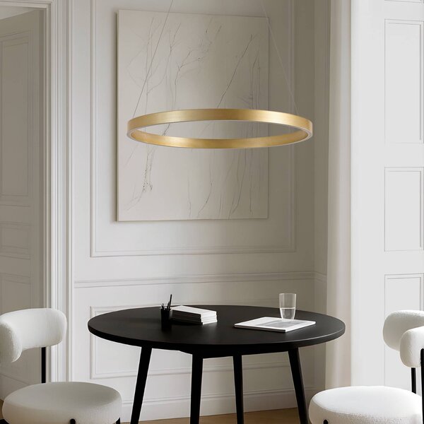 Lampa wisząca Yonam Lucande, możliwość ściemniania, mosiężny / złoty, salon / jadalnia, metal, nowoczesny