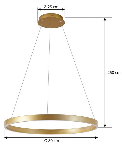 Lampa wisząca Yonam Lucande, możliwość ściemniania, mosiężny / złoty, salon / jadalnia, metal, nowoczesny