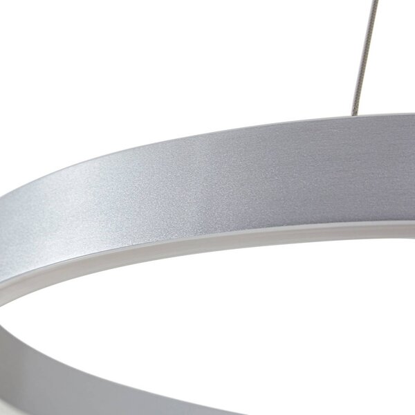Lampa wisząca Yonam Lucande, możliwość ściemniania, aluminiowy / szary / cynkowy, salon / jadalnia, metal, nowoczesny