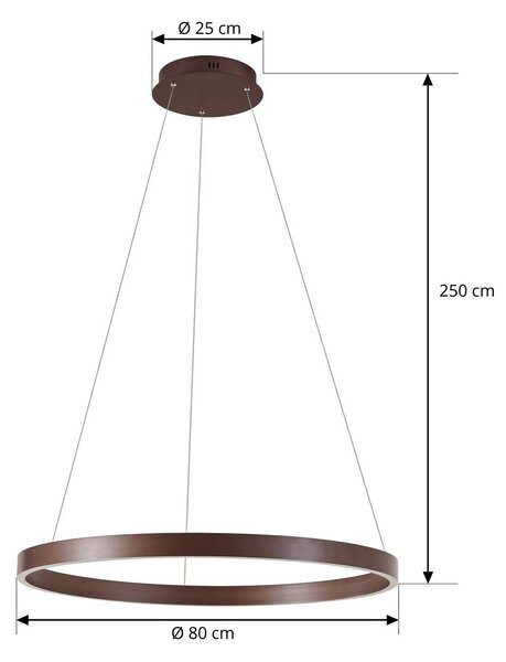 Lampa wisząca Yonam Lucande, możliwość ściemniania, brązowy / rdzawy, salon / jadalnia, metal, nowoczesny