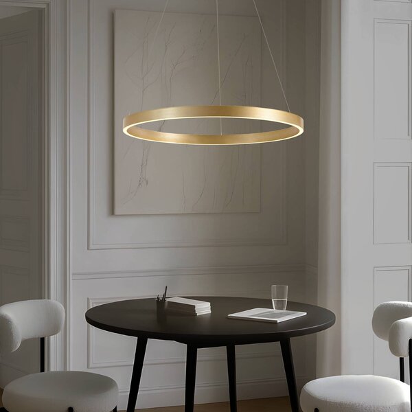 Lampa wisząca Yonam Lucande, możliwość ściemniania, mosiężny / złoty, salon / jadalnia, metal, nowoczesny