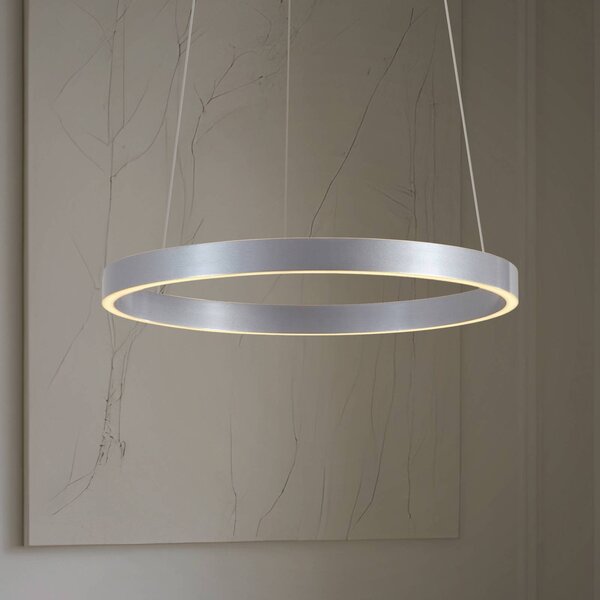 Lampa wisząca Yonam Lucande, możliwość ściemniania, aluminiowy / szary / cynkowy, salon / jadalnia, metal, nowoczesny