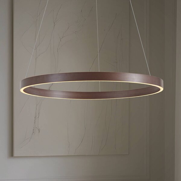 Lampa wisząca Yonam Lucande, możliwość ściemniania, brązowy / rdzawy, salon / jadalnia, metal, nowoczesny