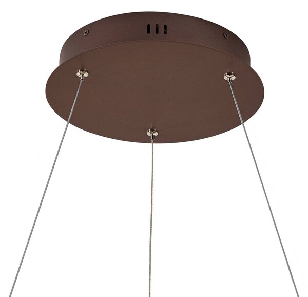 Lampa wisząca Yonam Lucande, możliwość ściemniania, brązowy / rdzawy, salon / jadalnia, metal, nowoczesny
