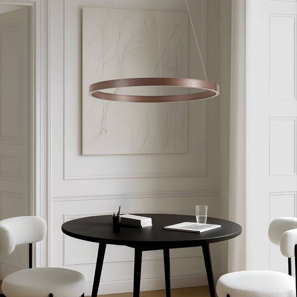 Lampa wisząca Yonam Lucande, możliwość ściemniania, brązowy / rdzawy, salon / jadalnia, metal, nowoczesny