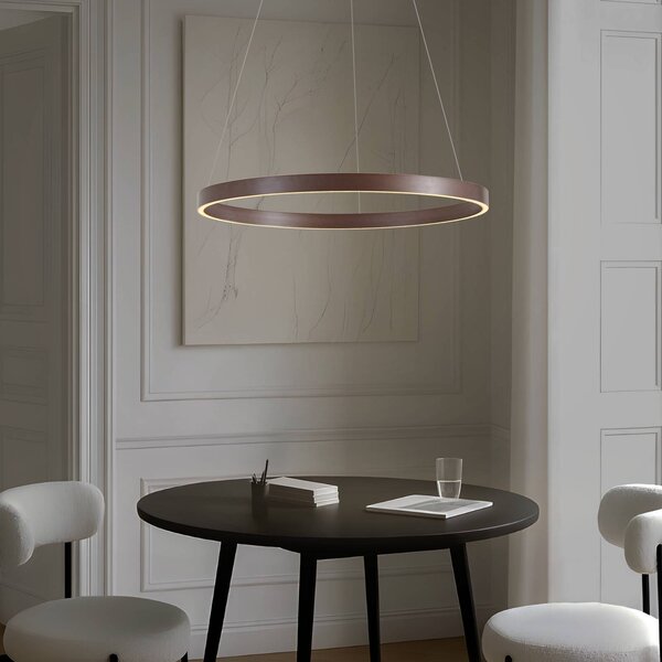 Lampa wisząca Yonam Lucande, możliwość ściemniania, brązowy / rdzawy, salon / jadalnia, metal, nowoczesny