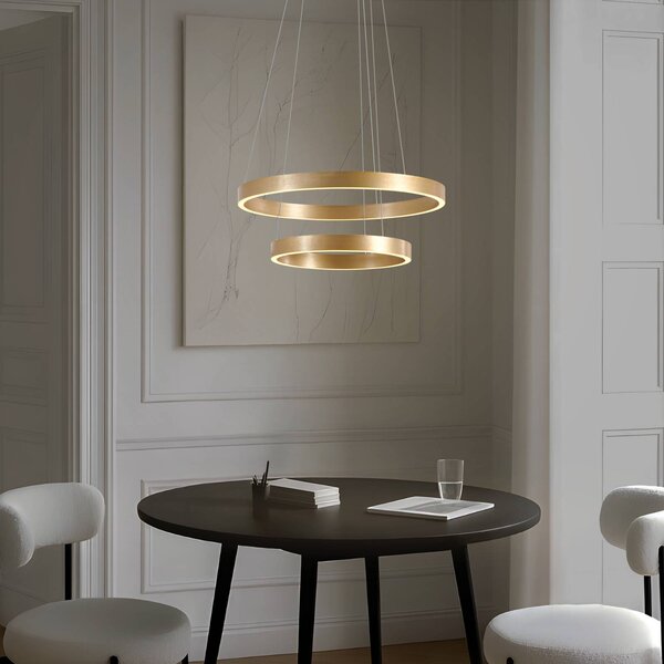 Lampa wisząca Yonam Lucande, możliwość ściemniania, mosiężny / złoty, salon / jadalnia, metal, nowoczesny