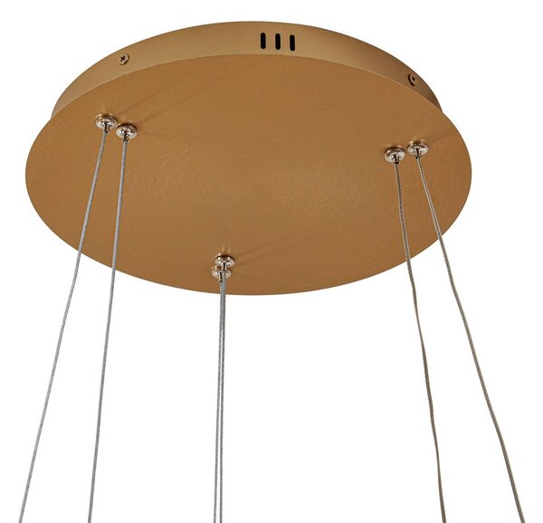 Lampa wisząca Yonam Lucande, możliwość ściemniania, mosiężny / złoty, salon / jadalnia, metal, nowoczesny