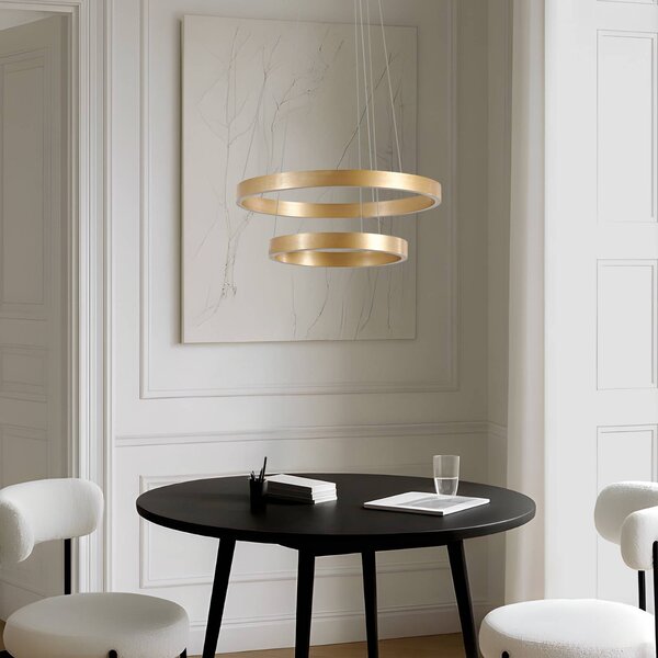 Lampa wisząca Yonam Lucande, możliwość ściemniania, mosiężny / złoty, salon / jadalnia, metal, nowoczesny