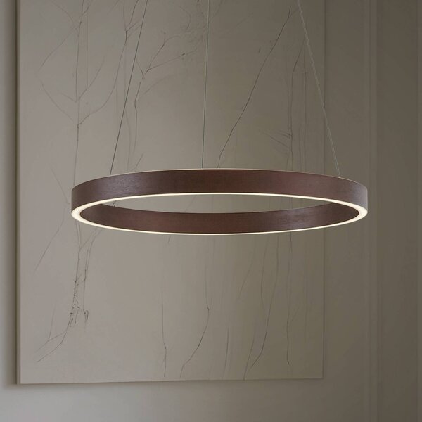 Lampa wisząca Yonam Lucande, możliwość ściemniania, brązowy / rdzawy, salon / jadalnia, metal, nowoczesny