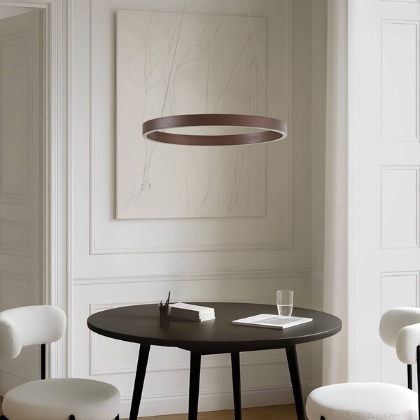 Lampa wisząca Yonam Lucande, możliwość ściemniania, brązowy / rdzawy, salon / jadalnia, metal, nowoczesny