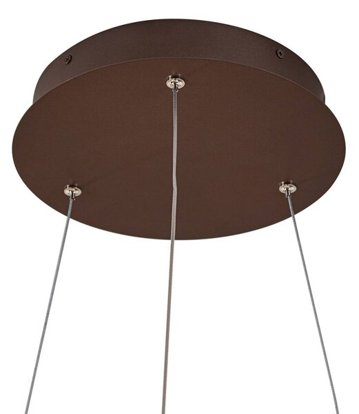 Lampa wisząca Yonam Lucande, możliwość ściemniania, brązowy / rdzawy, salon / jadalnia, metal, nowoczesny
