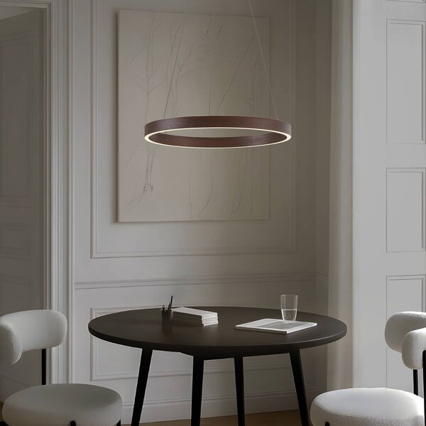 Lampa wisząca Yonam Lucande, możliwość ściemniania, brązowy / rdzawy, salon / jadalnia, metal, nowoczesny
