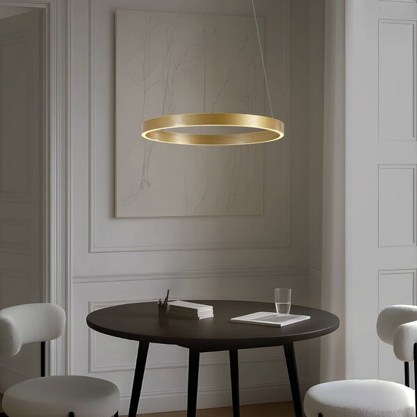 Lampa wisząca Yonam Lucande, możliwość ściemniania, mosiężny / złoty, salon / jadalnia, metal, nowoczesny