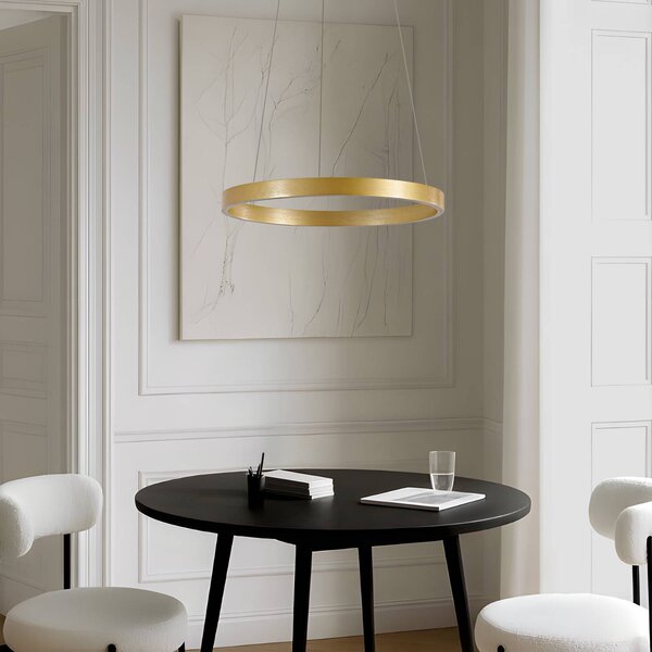 Lampa wisząca Yonam Lucande, możliwość ściemniania, mosiężny / złoty, salon / jadalnia, metal, nowoczesny