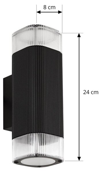 Kinkiet zewnętrzny Halvar Lindby, możliwość ściemniania, czarny, metal, nowoczesny