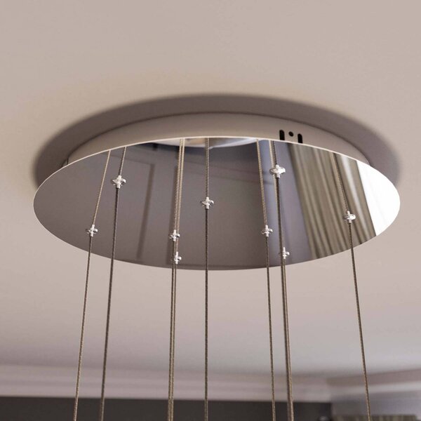 Lampa wisząca szklana Hayley Lucande, chromowy / srebrny, salon / jadalnia, szkło, design
