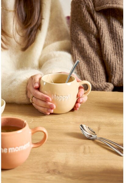 Beżowy kamionkowy kubek 420 ml Muggies – Salt&Pepper