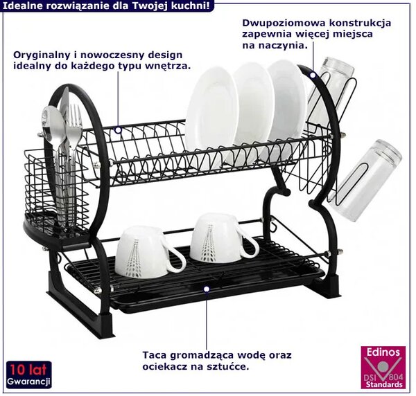 Metalowy ociekacz na naczynia i sztućce L9-F71
